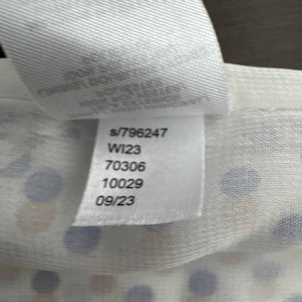 LOFT White Top Geometric And Dots Spaghetti Strap Lined Size M - Picture 11 of 11